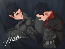 B Batman Bruce_Wayne Damian_Wayne Horusagi dc_Comics // 1200x905 // 494.2KB
